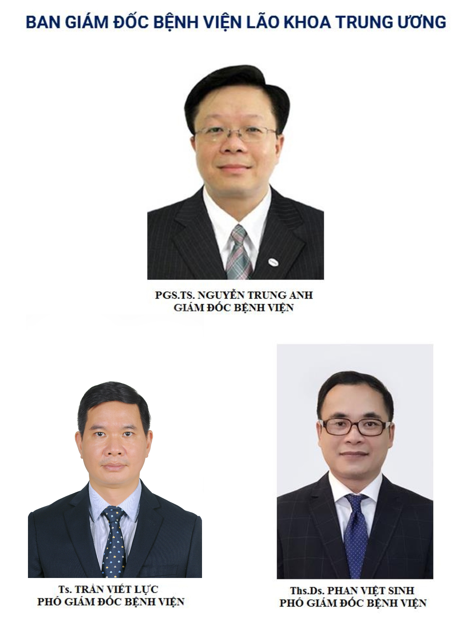 Ban giám đốc Bệnh viện Lão Khoa Trung Ương